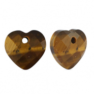 Natuursteen bedels tijgeroog hart Golden brown