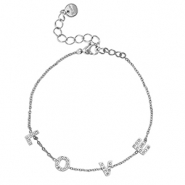 Roestvrij stalen (RVS) Stainless steel armbanden ''LOVE'' Silver