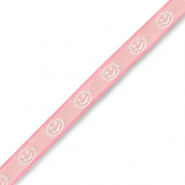 Lint met tekst smiley Pink-white