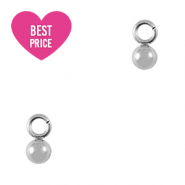 Roestvrij stalen (RVS) Stainless steel bedels bal 3mm Silver