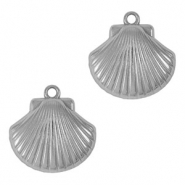 Roestvrij stalen (RVS) Stainless steel bedel schelp Silver