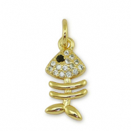 Brass TQ metaal bedels vissengraat Gold