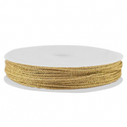 Macramé draad gevlochten 1mm Dark gold metallic