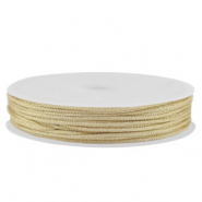 Macramé draad gevlochten 1mm Light gold metallic