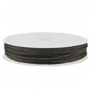 Macramé draad gevlochten 0,8mm Black metallic