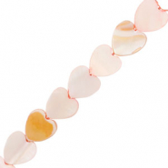 Schelp kralen hart Light pink