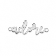 Roestvrij stalen (RVS) Stainless steel bedels tussenstuk ''adore'' Silver