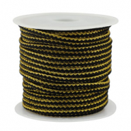 Trendy koord gevlochten 2.3mm Black-gold