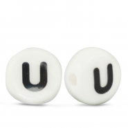 Letterkralen van keramiek U White-black