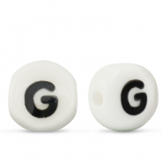 Letterkralen van keramiek G White-black