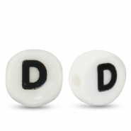 Letterkralen van keramiek D White-black