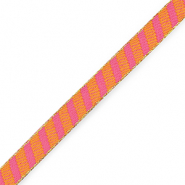Lint met tekst strepen Orange-pink