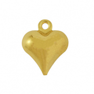 Roestvrij stalen (RVS) Stainless steel bedels hart Gold