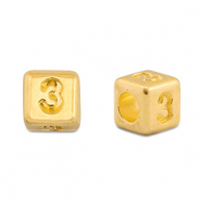 Letterkralen DQ metaal 3 Goud (nikkelvrij)