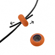 Smart bead stopper enamel 10x4mm Copper orange