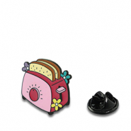 Pins broodrooster Dark pink-yellow