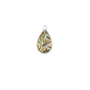 Resin hangers met imitatie schelp ovaal Silver-taupe