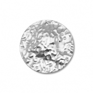 Roestvrij stalen (RVS) stainless steel bedels rond Silver
