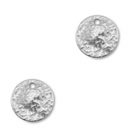 Roestvrij stalen (RVS) stainless steel bedels rond Silver