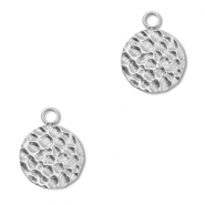 Roestvrij stalen (RVS) stainless steel bedels rond Silver