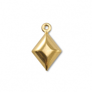 Roestvrij stalen (RVS) stainless steel bedels ruit Gold