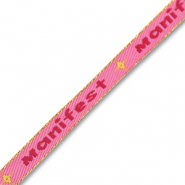 Lint met tekst "Manifest" Pink-red-gold