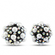 Bohemian kralen rond Black-white