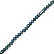 Top Facet kralen 8x6mm disc Dark blue