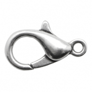 Onderdelen DQ metaal karabijnslot 15mm Antiek zilver (nikkelvrij)