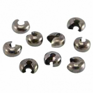 DQ metaal knijpkraalverberger voor knijpkraal/knoop tot 4mm Zilver antraciet (nikkelvrij)