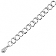 DQ metaal verlengketting Antiek zilver (nikkelvrij)
