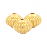 Kralen DQ metaal deco 8x7mm Goud (nikkelvrij)