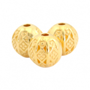 Kralen DQ metaal bal bohemian 8mm Goud (nikkelvrij)