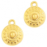 Bedels DQ metaal rond 11x9mm Goud (nikkelvrij)