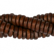 DQ Grieks keramiek kralen disc 6mm Rocky road brown