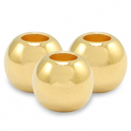 Kralen DQ metaal 8mm Goud (nikkelvrij)