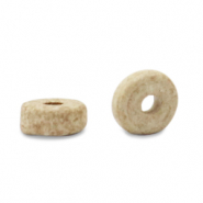 DQ Grieks keramiek kralen disc 6mm Sand beige