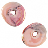 DQ Grieks keramiek kralen donut Rose-black