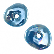 DQ Grieks keramiek kralen donut Cerulean blue
