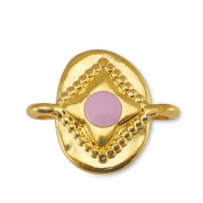 Bedels DQ metaal tussenstuk ovaal Light Pink-Goud (nikkelvrij)