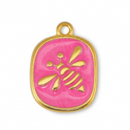 Bedels DQ metaal bij Pearl Fuchsia-Goud (nikkelvrij)