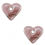 DQ Grieks keramiek kralen hart Pink-brown