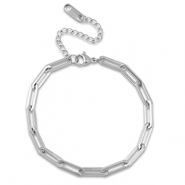 Roestvrij stalen (RVS) Stainless steel schakelarmbanden Silver
