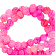 4 mm glaskralen gem&ecirc;leerd Pink