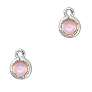 Hangers van Crystal glas rond Light pink-silver