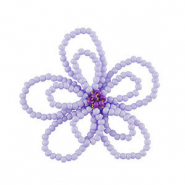 Roestvrij stalen (RVS) Stainless steel bedels bloem Lavender purple