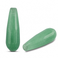 Natuursteen kralen kwarts druppel Green