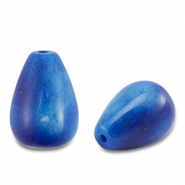 Natuursteen kralen kwarts druppel Blue