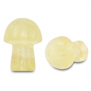 Natuursteen kralen calciet paddenstoel Yellow