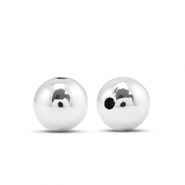 Metallook kralen rond 8mm Silver metallic